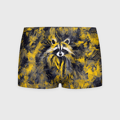 Мужские трусы Абстрактный желтый енот в стиле арт / 3D-принт – фото 1