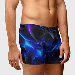 Трусы-боксеры мужские Blue dark neon, цвет: 3D-принт — фото 2