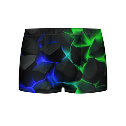 Трусы-боксеры мужские Синие и зеленые плиты, цвет: 3D-принт