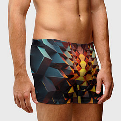 Трусы-боксеры мужские Объемные кубы полигон, цвет: 3D-принт — фото 2
