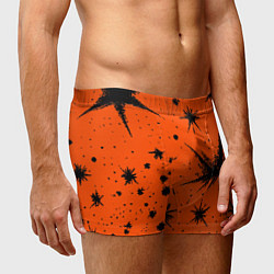 Трусы-боксеры мужские Огненный оранжевый абстракция, цвет: 3D-принт — фото 2