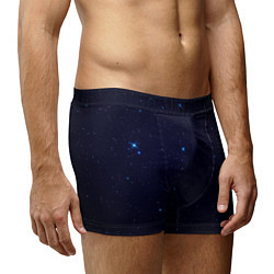 Трусы-боксеры мужские Тёмный космос и синие звёзды, цвет: 3D-принт — фото 2