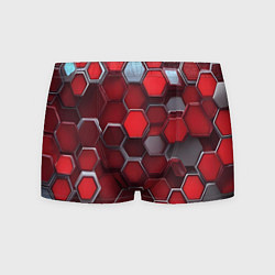 Мужские трусы Cyber hexagon red