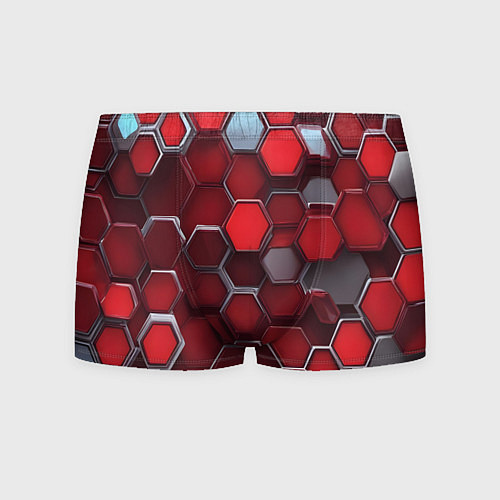 Мужские трусы Cyber hexagon red / 3D-принт – фото 1