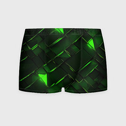 Трусы-боксеры мужские Зеленые элементы абстракция, цвет: 3D-принт