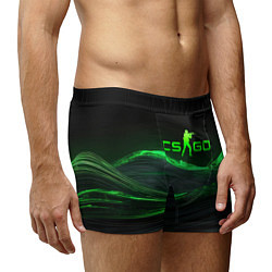 Трусы-боксеры мужские CSGO neon green logo, цвет: 3D-принт — фото 2