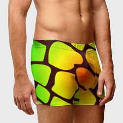 Трусы-боксеры мужские Коричневая сеть с цветными пятнами, цвет: 3D-принт — фото 2