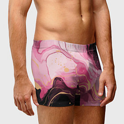 Трусы-боксеры мужские Абстрактный черно-розовый мраморный узор, цвет: 3D-принт — фото 2