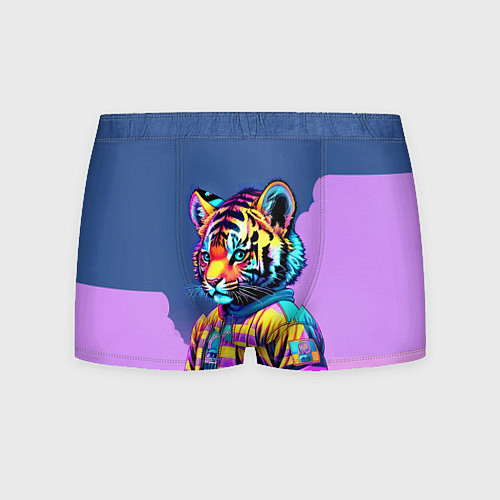 Мужские трусы Cool tiger cub - pop art / 3D-принт – фото 1