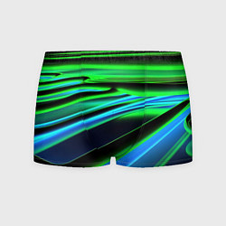 Трусы-боксеры мужские Green black abstract, цвет: 3D-принт