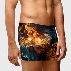 Трусы-боксеры мужские Пламя огня фон, цвет: 3D-принт — фото 2