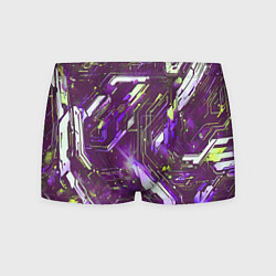 Мужские трусы Космические кибер схемы фиолетовые