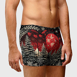 Трусы-боксеры мужские Новогодний лес, цвет: 3D-принт — фото 2