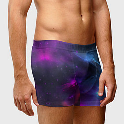 Трусы-боксеры мужские Бескрайний космос фиолетовый, цвет: 3D-принт — фото 2
