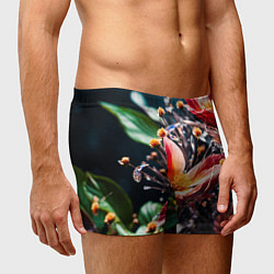 Трусы-боксеры мужские Красный цветок капли, цвет: 3D-принт — фото 2