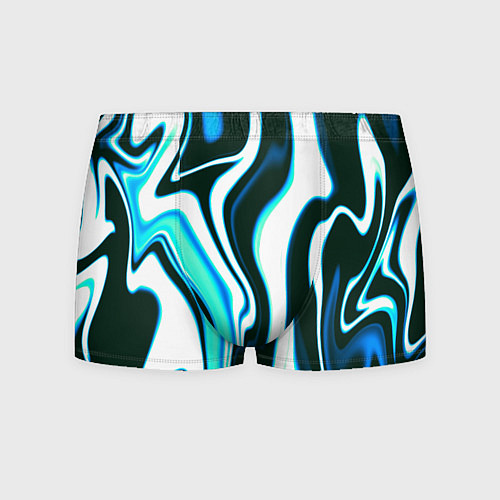 Мужские трусы Абстракция искажение белое с зелёным / 3D-принт – фото 1