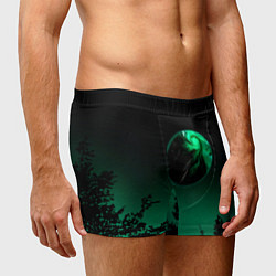 Трусы-боксеры мужские Неоновая зеленая луна, цвет: 3D-принт — фото 2