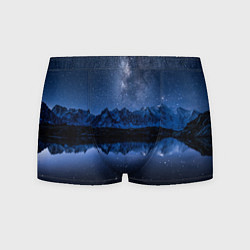 Трусы-боксеры мужские Галактическая зимняя ночь в горах, цвет: 3D-принт