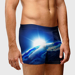 Трусы-боксеры мужские Восход солнца в космосе, цвет: 3D-принт — фото 2