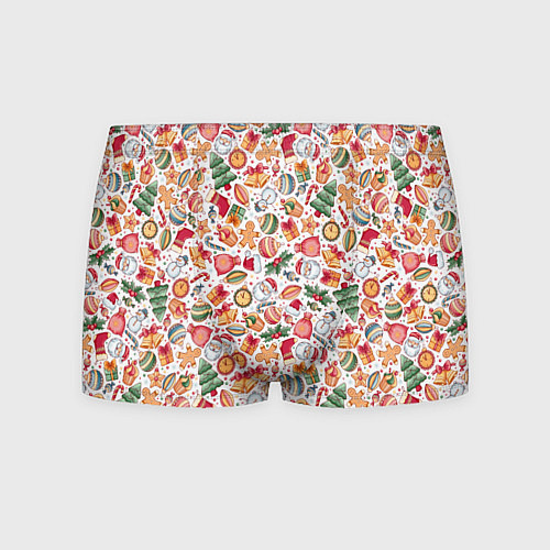 Мужские трусы Новогодняя атрибутика / 3D-принт – фото 1