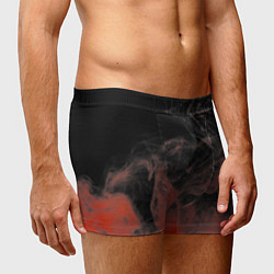 Трусы-боксеры мужские Красный дым на чёрном, цвет: 3D-принт — фото 2