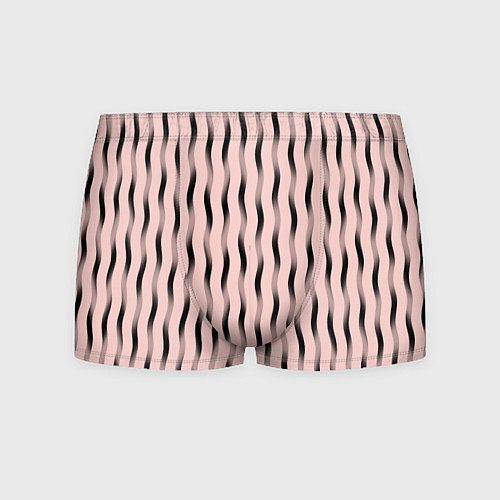 Мужские трусы Розовый с волнистыми линиями / 3D-принт – фото 1