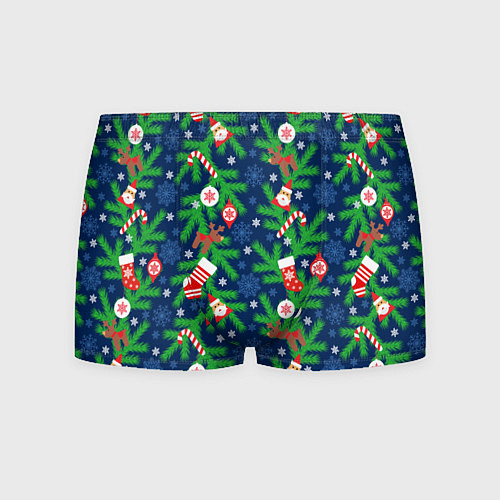 Мужские трусы Новогодние игрушки на ёлке / 3D-принт – фото 1