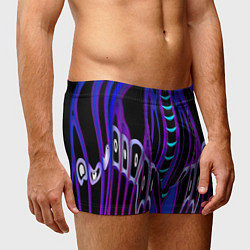 Трусы-боксеры мужские Черно-фиолетовый узор, цвет: 3D-принт — фото 2
