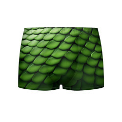 Трусы-боксеры мужские Зеленая чешуя змеи, цвет: 3D-принт