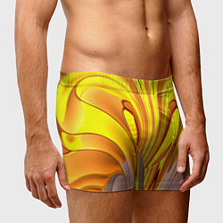 Трусы-боксеры мужские Вытянутые желтые полосы, цвет: 3D-принт — фото 2