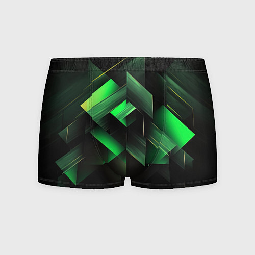 Мужские трусы Асимметричный узор зелени / 3D-принт – фото 1