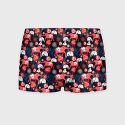 Трусы-боксеры мужские Красные слоны, цвет: 3D-принт