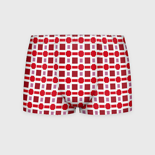 Мужские трусы Красные кирпичики и белые полосы / 3D-принт – фото 1