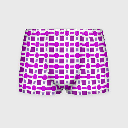 Мужские трусы Фиолетовые кирпичики и белые полосы / 3D-принт – фото 1