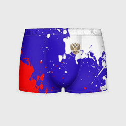Трусы-боксеры мужские Российский герб на триколоре, цвет: 3D-принт