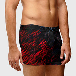 Трусы-боксеры мужские Красно чёрные узоры, цвет: 3D-принт — фото 2