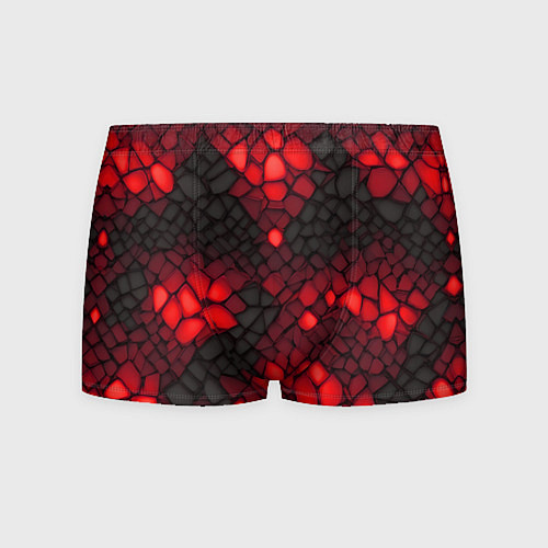 Мужские трусы Красный трескающийся камень / 3D-принт – фото 1