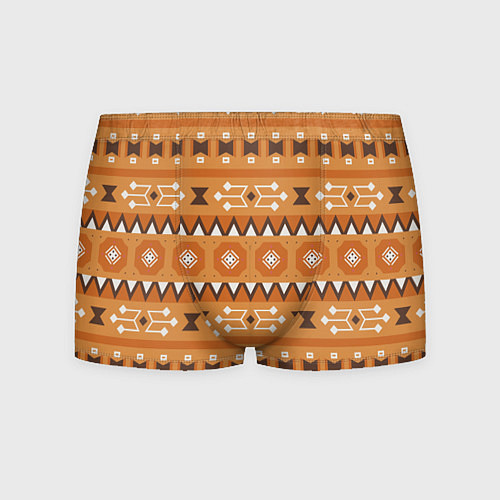 Мужские трусы Brown tribal geometric / 3D-принт – фото 1