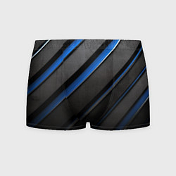 Трусы-боксеры мужские Black blue lines, цвет: 3D-принт