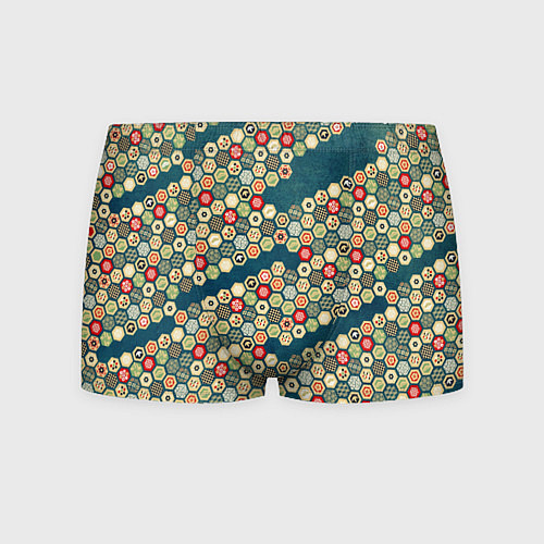 Мужские трусы Традиционный японский узор: черепаховый панцирь-со / 3D-принт – фото 1