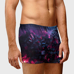 Трусы-боксеры мужские Фиолетовые кубы в фиолетовом дыме, цвет: 3D-принт — фото 2