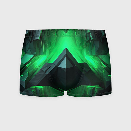 Мужские трусы Зеленая абстракция геометрическая / 3D-принт – фото 1