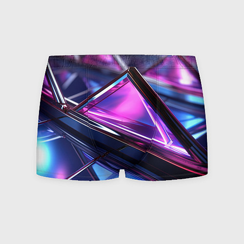 Мужские трусы Фиолетовые абстрактные треугольники / 3D-принт – фото 1