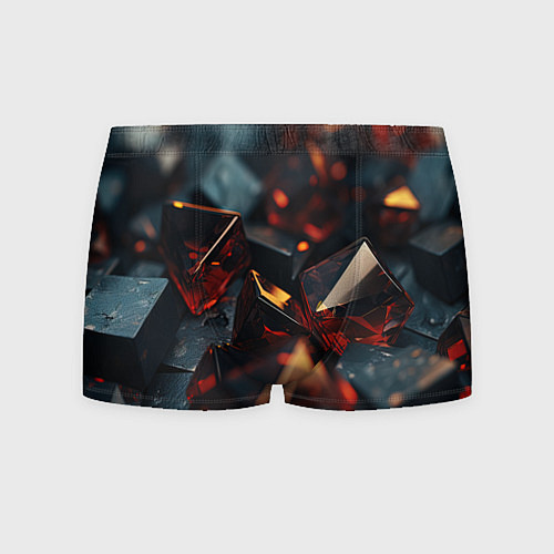 Мужские трусы Темные абстрактные кубы / 3D-принт – фото 1