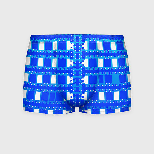 Мужские трусы Синие и белые квадраты / 3D-принт – фото 1
