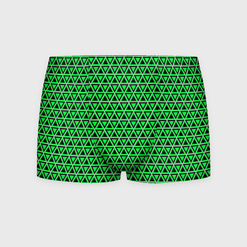Мужские трусы Зелёные и чёрные треугольники / 3D-принт – фото 1