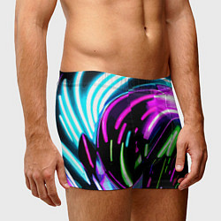 Трусы-боксеры мужские Неоновая экспрессивная абстракция, цвет: 3D-принт — фото 2