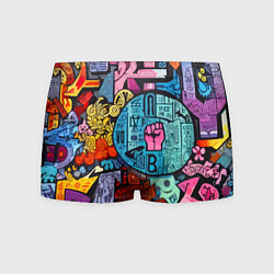 Трусы-боксеры мужские Кулак - граффити, цвет: 3D-принт
