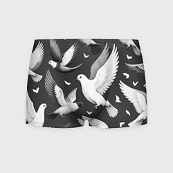 Мужские трусы Белые сизые голуби летящие в небе