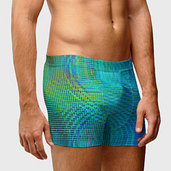 Трусы-боксеры мужские Синусоидные волны из квадратиков, цвет: 3D-принт — фото 2